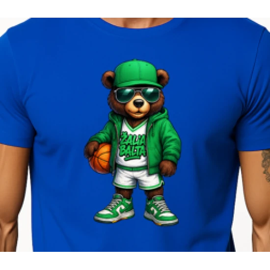 Vīriešu zils lāča krekls ar bumbu džemperi PK4019