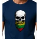 Vīriešu tumši zils krekls Galvaskauss un bārda PK4015