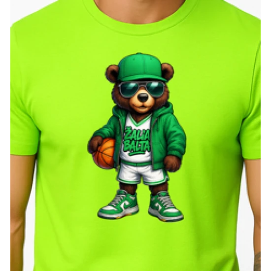 Vīriešu neona zaļš Bear Ball sporta krekls PK4019