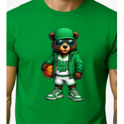 Vīriešu zaļš lāča krekls ar bumbas džemperi