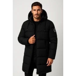 Vīriešu melna ziemas jaka Bruno