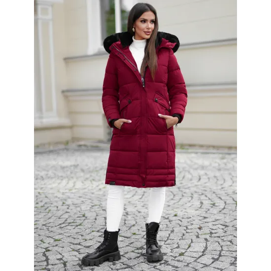 Sieviešu garā ziemas jaka bordo krāsā Marni Sieviešu jakas