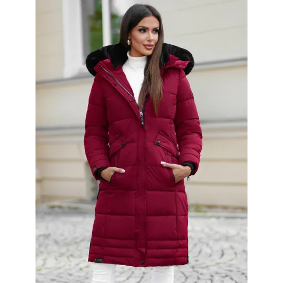 Sieviešu garā ziemas jaka bordo krāsā Marni Sieviešu jakas