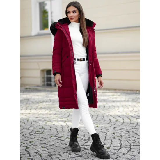 Sieviešu garā ziemas jaka bordo krāsā Marni Sieviešu jakas