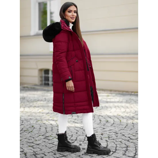 Sieviešu garā ziemas jaka bordo krāsā Marni Sieviešu jakas