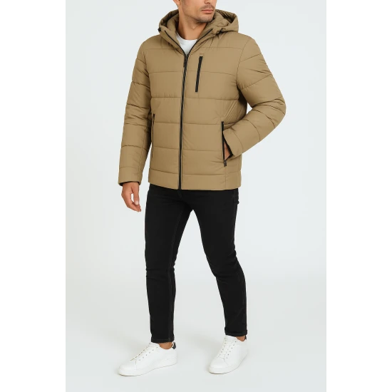 Vīriešu gaiši brūna ziemas jaka Nevan Ziemas jakas