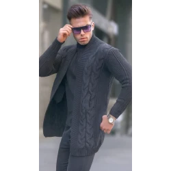 Vīriešu tumši pelēks džemperis Roget