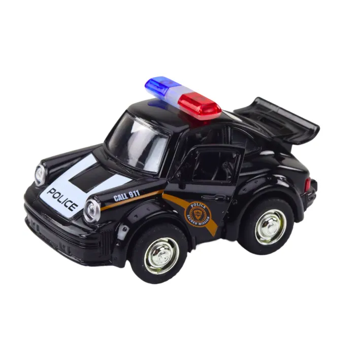 Klasiska melna policijas automašīna Uzņēmuma automašīnas