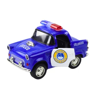 Klasiska zila policijas automašīna