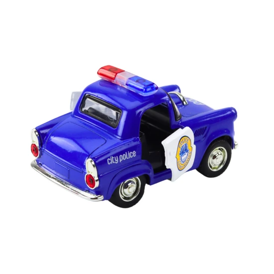 Klasiska zila policijas automašīna Uzņēmuma automašīnas