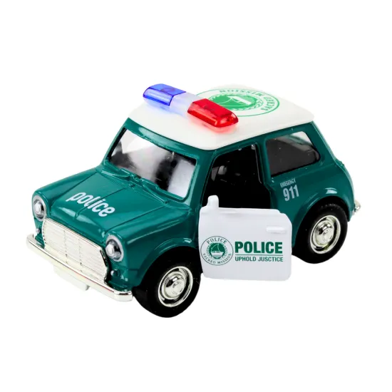 Klasiska zaļa policijas automašīna Uzņēmuma automašīnas