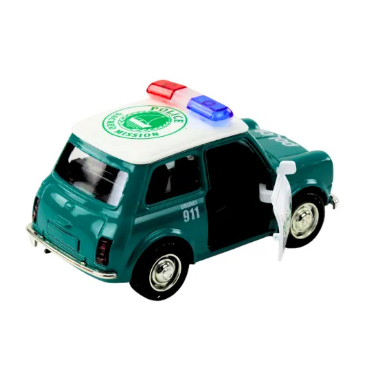 Klasiska zaļa policijas automašīna Uzņēmuma automašīnas