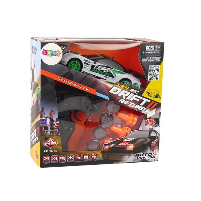 DRIFT Rally Car Set+ R/C remote control and accessories Speeds up to 15 km/h Radio vadāmās rotaļlietas