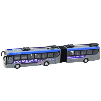Pelēks policijas autobuss, ko vada ar tālvadības pulti