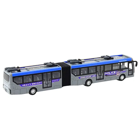 Pilkas policijos autobusas valdomas pultu Tarnybiniai automobiliai