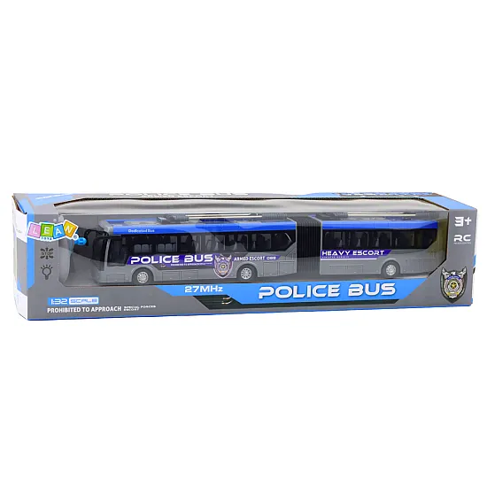 Pilkas policijos autobusas valdomas pultu Tarnybiniai automobiliai