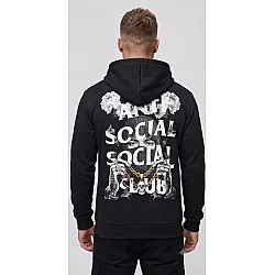 Vīriešu melns džemperis ar kapuci „Social“