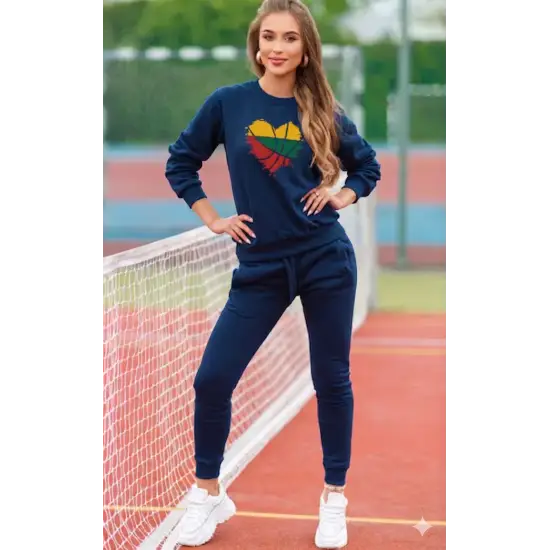 Sieviešu tumši zils sporta komplekts Lietuva