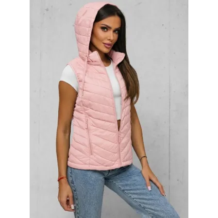 Sieviešu gaiši rozā veste ar kapuci „Percy“