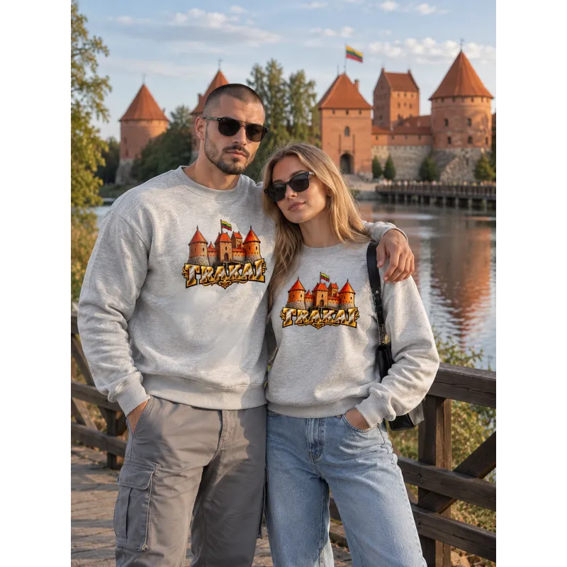 Vīriešu gaiši pelēka džemperis Trakai