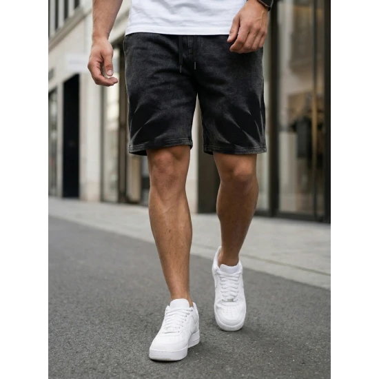 Vīriešu melni sporta šorti Star