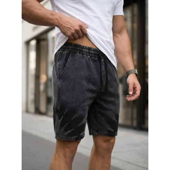 Vīriešu melni sporta šorti Star