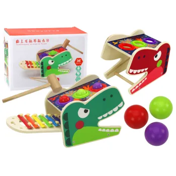 Dinozauru āmurs 2in1 koka sarkans