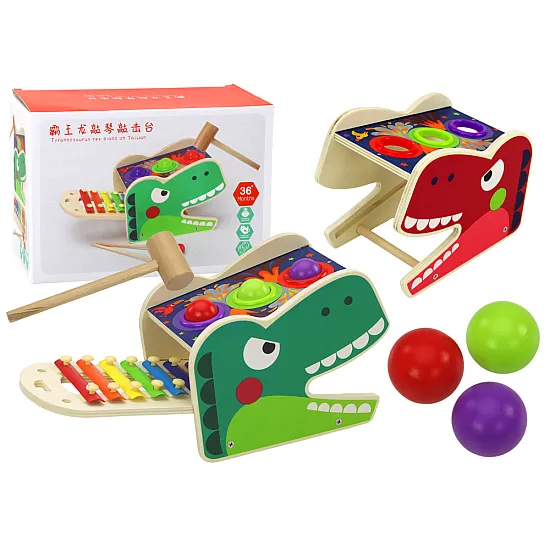 Dinozauru āmurs 2in1 koka sarkans