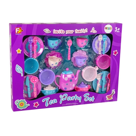 Tējas piederumu komplekts: tasītes, šķīvji, galda piederumi Sadzīves tehnika, virtuves