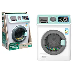 Battery-powered washing machine with sound effects