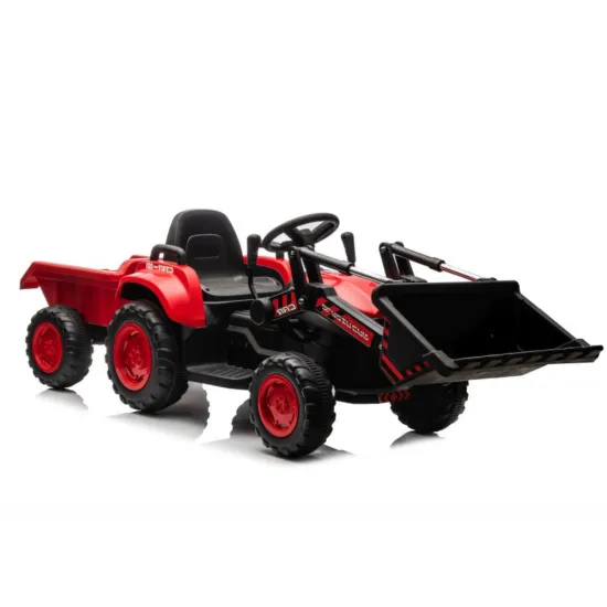 Sarkans elektriskais traktors BW-X002A ar kausu Elektriskās mašīnas bērniem