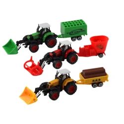 Traktors ar piekabi Ekskavators Buldozers Lauksaimniecības mašīna 3 krāsas