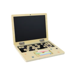 Koka dēlis klēpjdatoram ar krītu