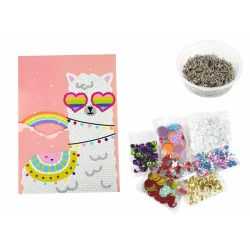 DIY komplekts: mirdzoši adatas lamas rāmis krāsains komplekts