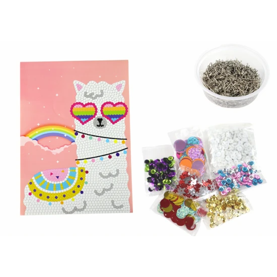 DIY komplekts: mirdzoši adatas lamas rāmis krāsains komplekts Saimnieki