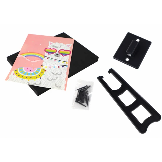 DIY komplekts: mirdzoši adatas lamas rāmis krāsains komplekts Saimnieki