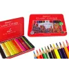 Set of 48 Art Crayons Metal Container Saimnieki