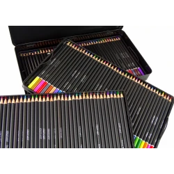 120 gab. mākslas zīmuļu komplekts metāla kastītē