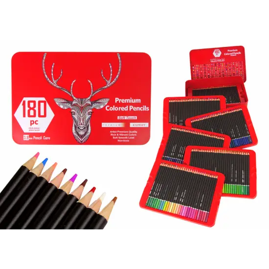 Little Artist's Set in a Metal Container, Crayons, 180 pcs. Saimnieki
