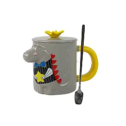 Pelēka krūze ar dinozauru 400 ml