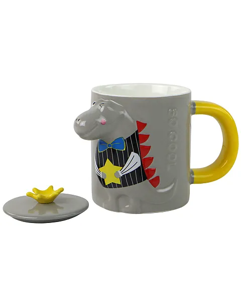 Pelēka krūze ar dinozauru 400 ml