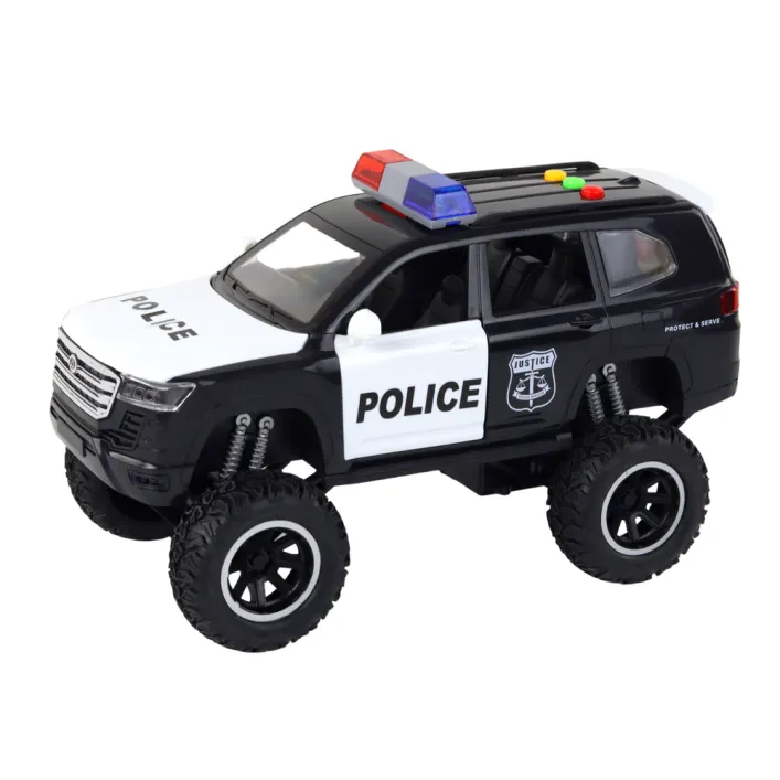 Braukšanas Offroad Raptor policijas melnā atvēršanas durvju skaņas gaisma