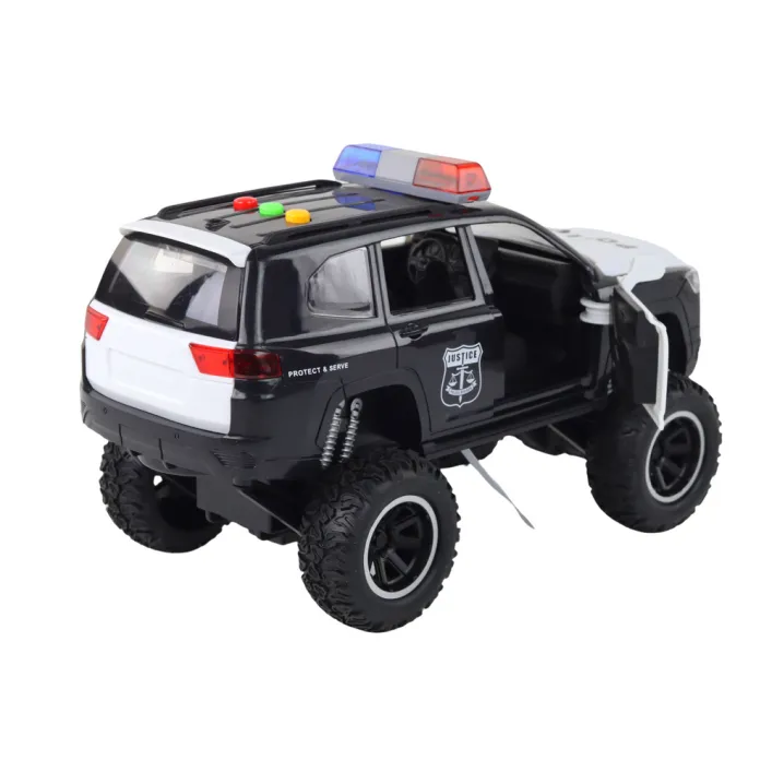 Braukšanas Offroad Raptor policijas melnā atvēršanas durvju skaņas gaisma