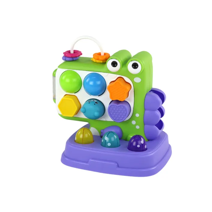 Violeta dinozauru izglītojoša galda Whack-A-Mole šķirošanas spēle bērniem