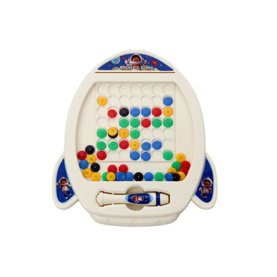 Magnētiskā tāfele Kosmiskā raķete ar 7 zīmēšanas veidnēm Magnētiskie dēļi un magnēti