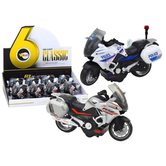 Policijas sporta motocikls ar berzes mehānismu, mērogs 1:10