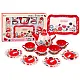 Red coffee and tea set 15 pcs. Household appliances, kitchens