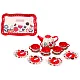 Red coffee and tea set 15 pcs. Household appliances, kitchens