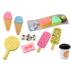 Konditorejas kafejnīcas komplekts: konfektes, figūriņas, kafija, kūka (25 gab.)