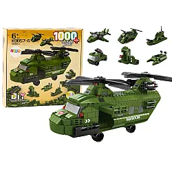 Militāro helikopteru bloku komplekts Militāri zaļš 1000 gab.